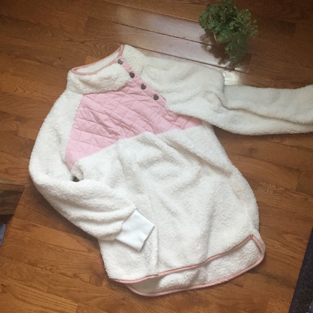 White Sherpa pullover